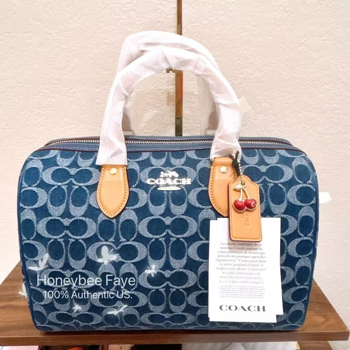 NWT Coach Rowan Large Satchel Bag/Corner Zip Wristlet In Signature