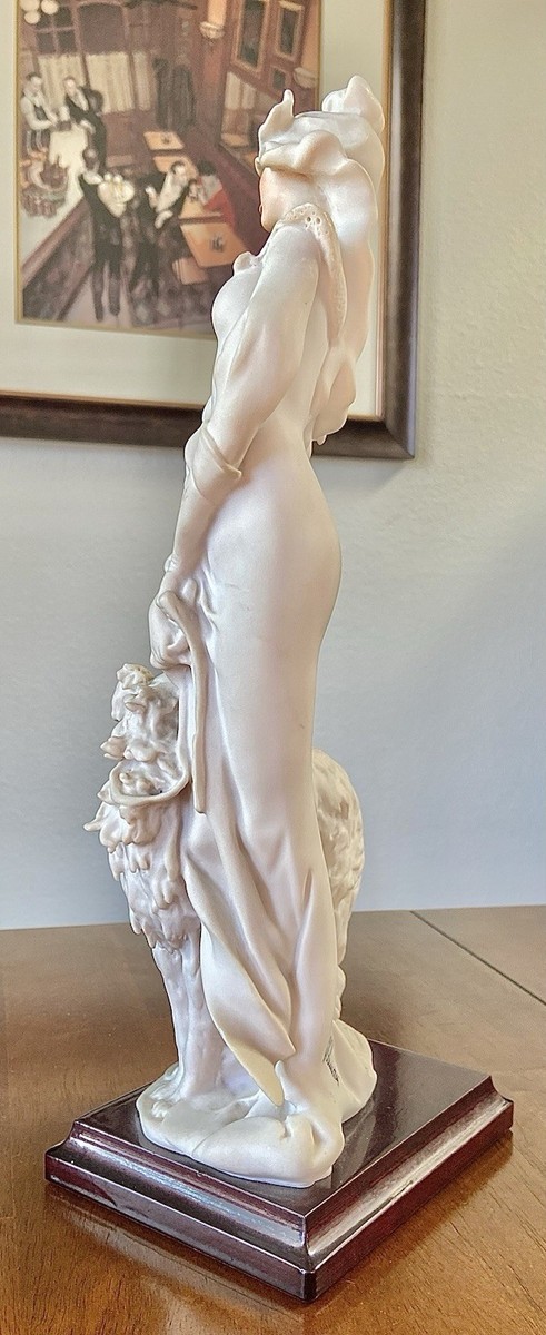 14”GIUSEPPE ARMANI LADY WITH BORZOI (RUSSIAN HUNTING DOG) FIGURINE