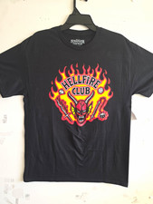 Netflix Stranger Things Hellfire Club Black Graphic T-Shirt Size M (32/34)