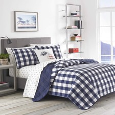 - King Quilt Set, Cotton Reversible Bedding with Matching Shams, Luxurious Be...