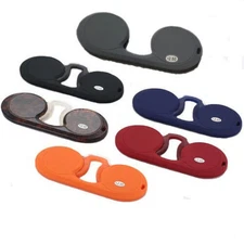 Frameless Nose Clip Optics Ultra Thin Reading Glasses Mini Portable Armles +4.00