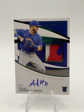 Anderson Tejeda 2021 Panini Immaculate Green Rookie Patch Auto RC #5/5 Rangers