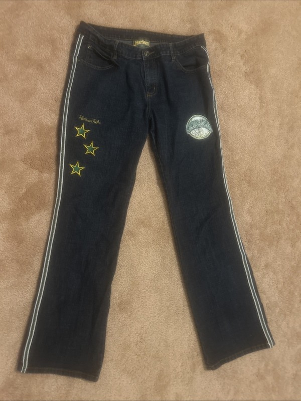 Harlem Globetrotters Women's Denim Jeans Sz 15/16 75th Anniversary Basketball