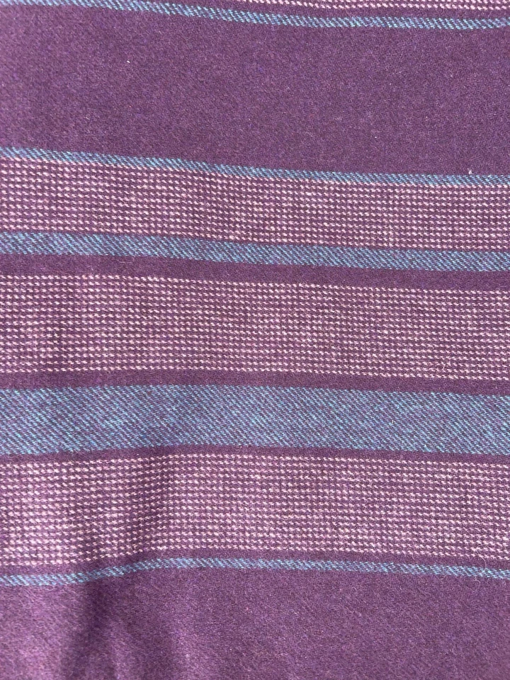 Purple Blue Stripe Textured Woven Wool Like Fabric 2.75 Yards 58" Directional - Image 2 of 3
