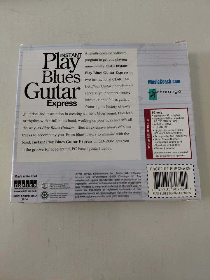 Temas Entretenimiento Juego Instantáneo Blues Guitarra Express PC CD-ROM Software Foto 2 de 4
