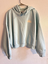 Billabong Women s Blue Solid Logo Pullover Hoodie Long Sleeve, Size M