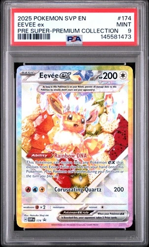 2025 POKEMON SVP EN-SV BLACK STAR PROMO #174 EEVEE EX PSA 9