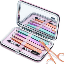 Tweezers for Women Facial Hair - Precision Tweezers Set with Travel Case - Stain