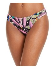 BAR III Women's Multi Color Stretch Shirred Hipster Swimsuit Bottom S