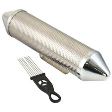 NEU: Bounce Metall Guiro traditionell Edelstahl inkl. Scraper f&uuml;r Einsteiger