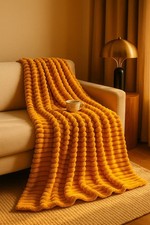 Soft Mink Faux Fur Throw Blanket Warm Cozy Bed Sofa Stripped Throws Teddy Throw