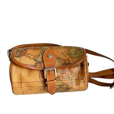 Alviero Martini Classe Vintage Map Print Crossbody Bag Made in Italy