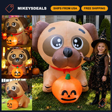 5FT Halloween Inflatable Pug Dog - Outdoor Yard Decor, Spooky Party Decoration