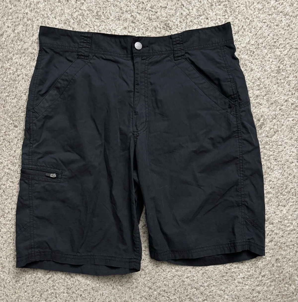 Royal Robbins Shorts Mens Size 34 Black Cargo Hiking Shorts Quick Dry Outdoors
