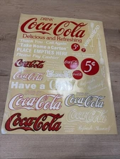 Rare ORIGINAL 1950s COCA COLA! Vending Machine Decals Sticker VIVID COLORS LQQK!