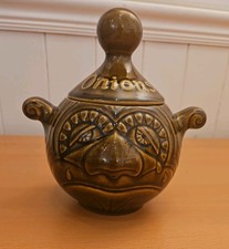 Vintage Mid 20th Century P&K Pottery Crying Face Onion Pot