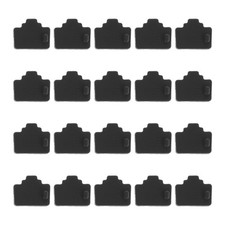 20pcs RJ45 Interface Dust Plugs Ethernet Port Stoppers Black Silicone Covers