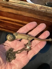 Vintage 5” Boatswains Pipe w/ ANCHORS Whistle NAVY “Bosun’s Mate” Whistle