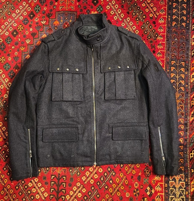 NEW $1375 MONTECORE  STUNNING BOMBER GRAY WOOL 40 ,