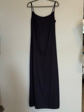 BETSY AND ADAM WOMEN'S LONG SLIP DRESS SIZE:14 NAVY BLUE ADJ. STRAPS MADE IN USA