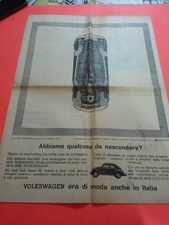 PUBBLICITA'  1963 AUTO VOLKSWAGEN BERLINA 1200 CC MAGGIOLINO CM 58 X 43 WERBUNG