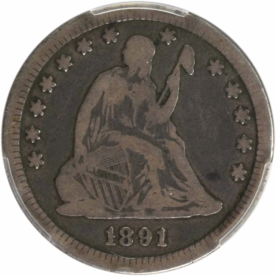 1891-O Liberty Seated Silver Quarter VG10 PCGS - Image 3 of 4