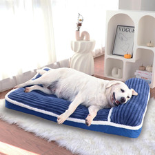 Luxury Dog Bed with Pillow Deluxe Flannel Pet Bed with Removable Washable Cover