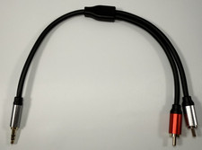3.5mm to 2-Male RCA Adapter Audio Stereo Cable, 1 Feet