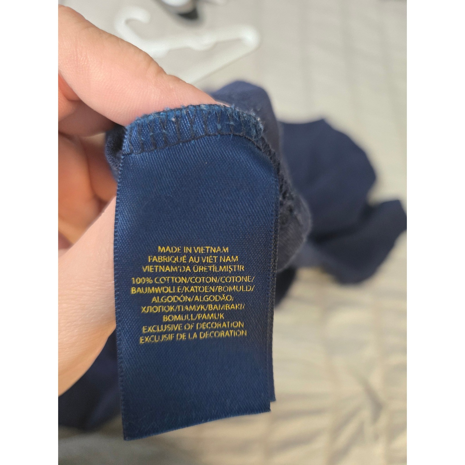 Polo Ralph Lauren T Shirt Scollo V XL (18 20) Blu Navy Rosso Pony Logo Tee