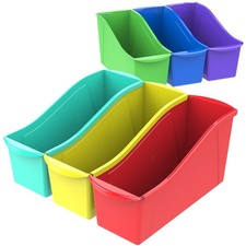 Large Book Bin, Interlocking Plastic Organizer for Home, Office and Classroom...