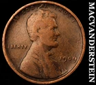 1909 Lincoln Wheat Cent - Scarce  Better Date  No Reserve  #J8290