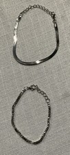 Stainless steel. Silver color Tone Herringbon...