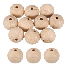 10Pcs 30mm Wood Beads Unfinished Pure Natural Round Wooden Beads