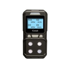 4 Gas Monitor, Portable CO, H2S, O2,EX Gas Detector Meter - Ready to Use (Bla...