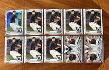 Lot (10) Daxton Fulton 2020 Bowman Draft: 1st Refractor, 1st Chrome-7, Insert-2
