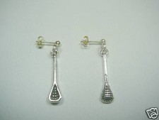 Sterling Silver Lacrosse Earrings, Studs