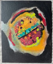 Contemporary Multi-Color Abstract Acrylic Painting Modern Art Wall Hanging - B