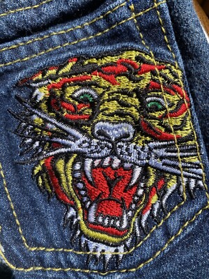 Ed Hardy ストレートデニム パッチワーク 刺繍 32インチ　y2k s-l400.jpg