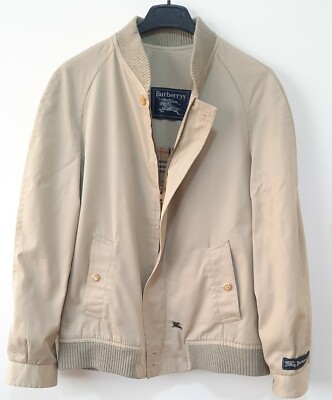 70s-80s Spain製 Burberrys viscose jacket Vintage burberry blouson jacket bomber jacket ivory size S