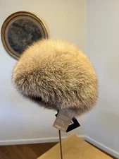 Golden Island Fox Fur Winter Hat - Real fur, elegant, (originally $350)