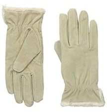 XL Isotoner Women's Microluxe Pigsplit Glove with Gathered Wrist, Camel XL B64