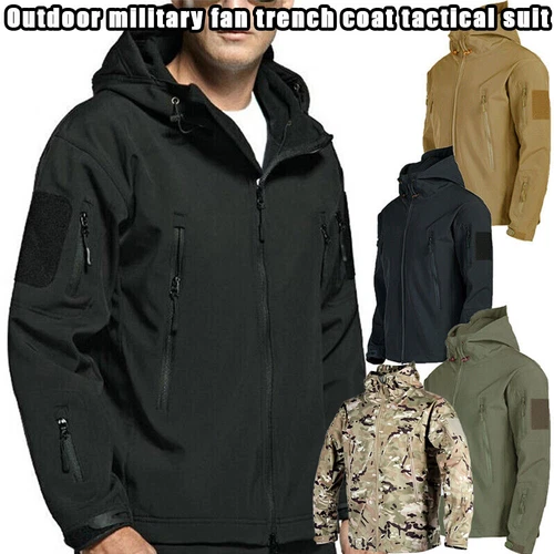 Wasserdichte taktische Soft Shell Herren Jacke Mantel Militärische Armee Jacke - Bild 6 von 33