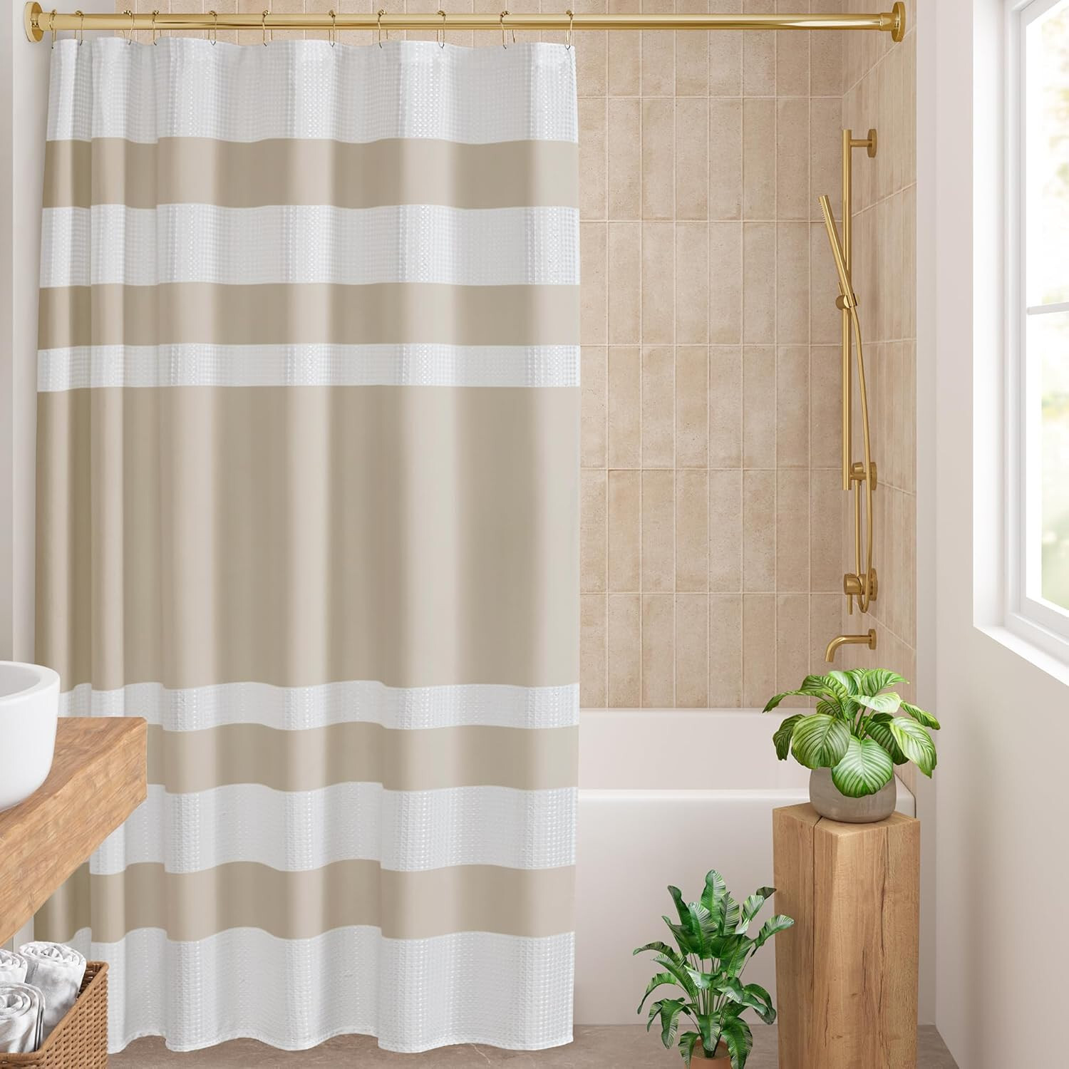 Занавеска для душа Madison Park Spa Waffle 3 м-Scotchgard 72 x 72 Темно-серый 7690₽