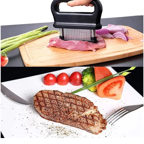 Neu Fleischklopfer mit 48 Edelstahl Ultra Scharfe Nadel Klingen BBQ Werkzeug - Bild 4 von 10