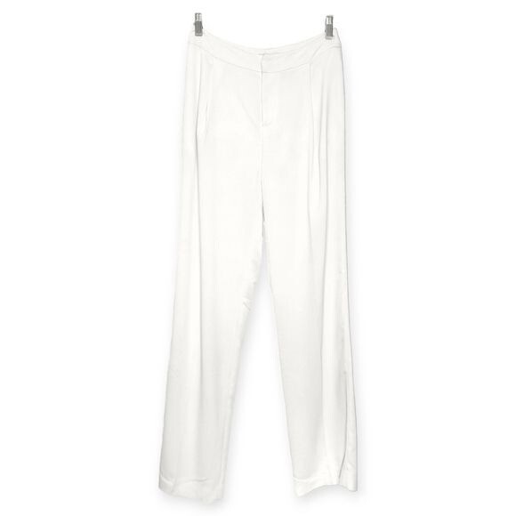 DEREK LAM 10 CROSBY White Trousers Wide Leg Pleated Women display picture 1