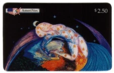 $2.50 Painting of Star Goddess Nuith Arching Over Earth SPECIMEN Phone Card
