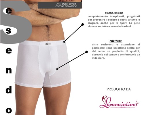 Boxer Uomo Essendo in Cotone Elasticizzato Bielastico Comfort B4202 - Foto 10 di 11