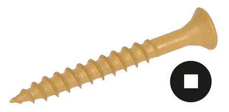 GRAINGER APPROVED U25140.013.0100 WOOD SCR CSK82 SQ ST ZP,#6x1 L,PK100