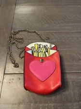 Capelli of New York glitter French fry purse with gold chain