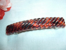 Vintage Tortoise Lucite Ridged 3.5" Hair Barrette